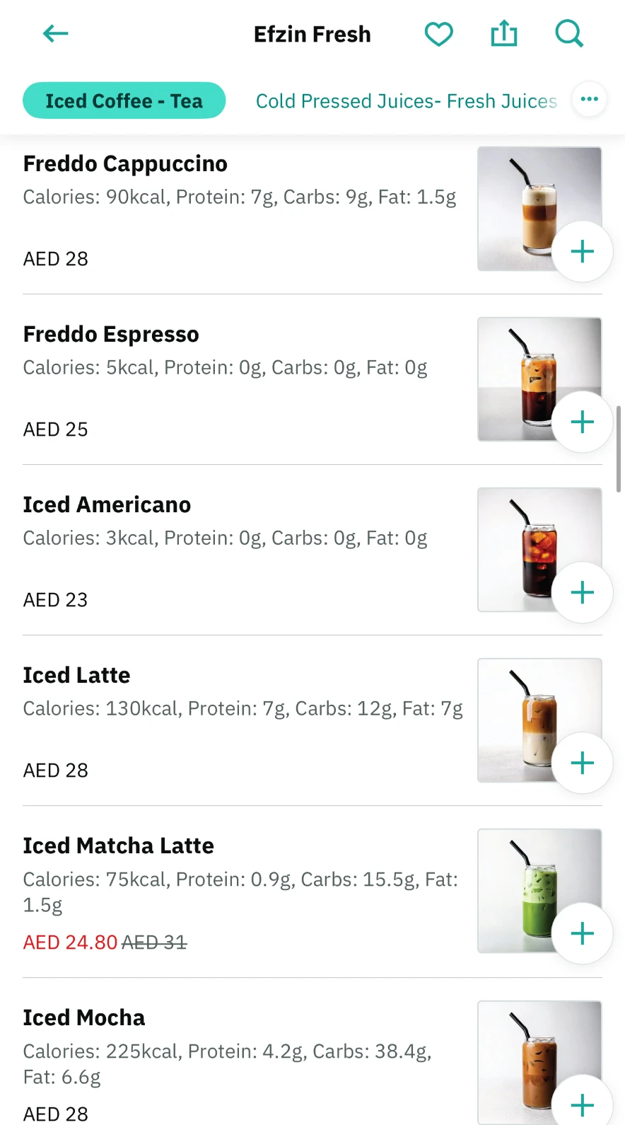 Efzin Fresh menu prices on Deliveroo