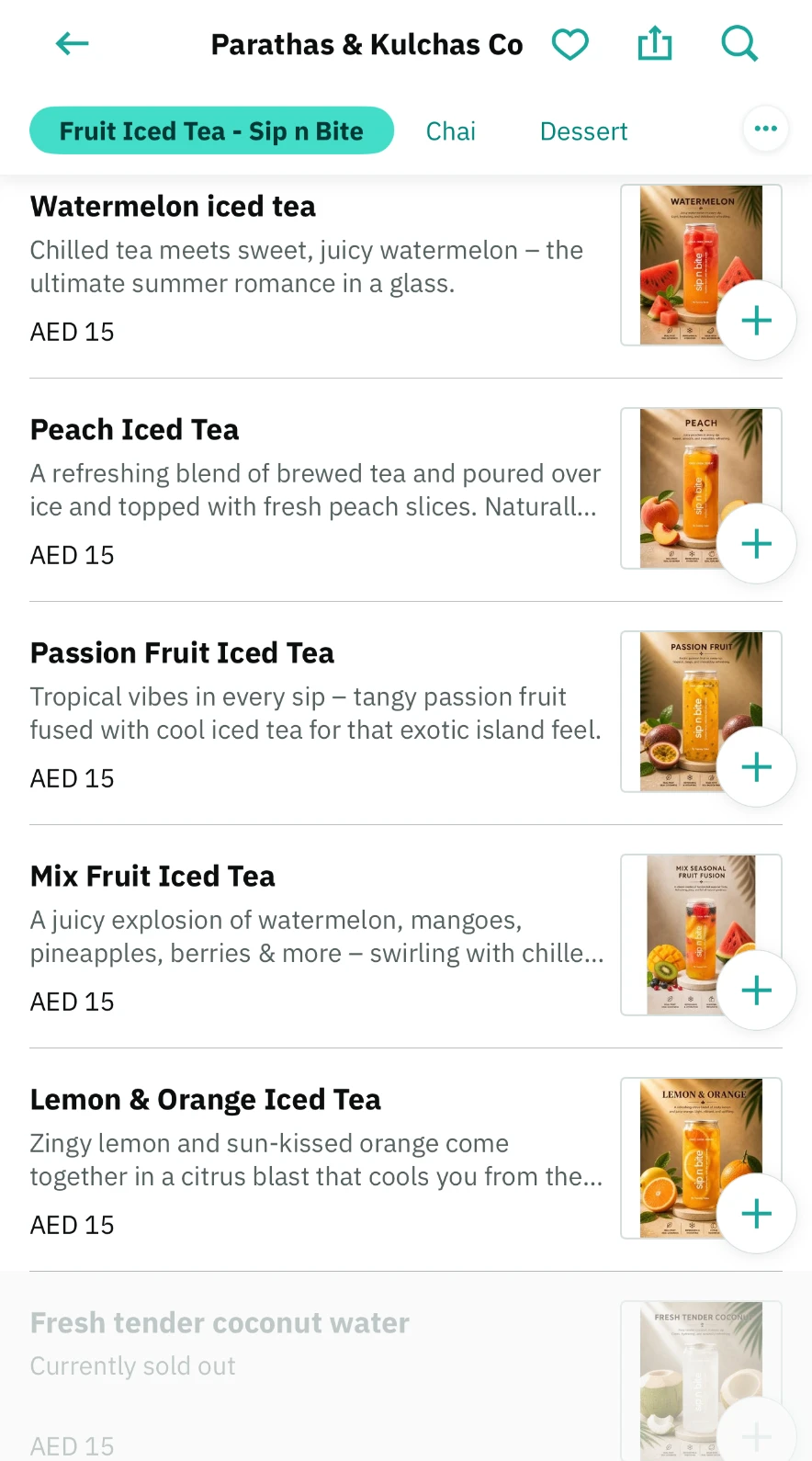 Parathas & Kulchas Co menu prices on Deliveroo