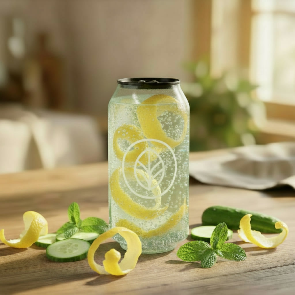 Lemon Water crafted beverage can